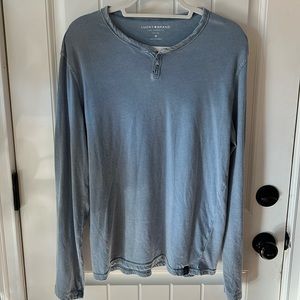Lucky Brand Venice Burnout Long Sleeve Notch Neck